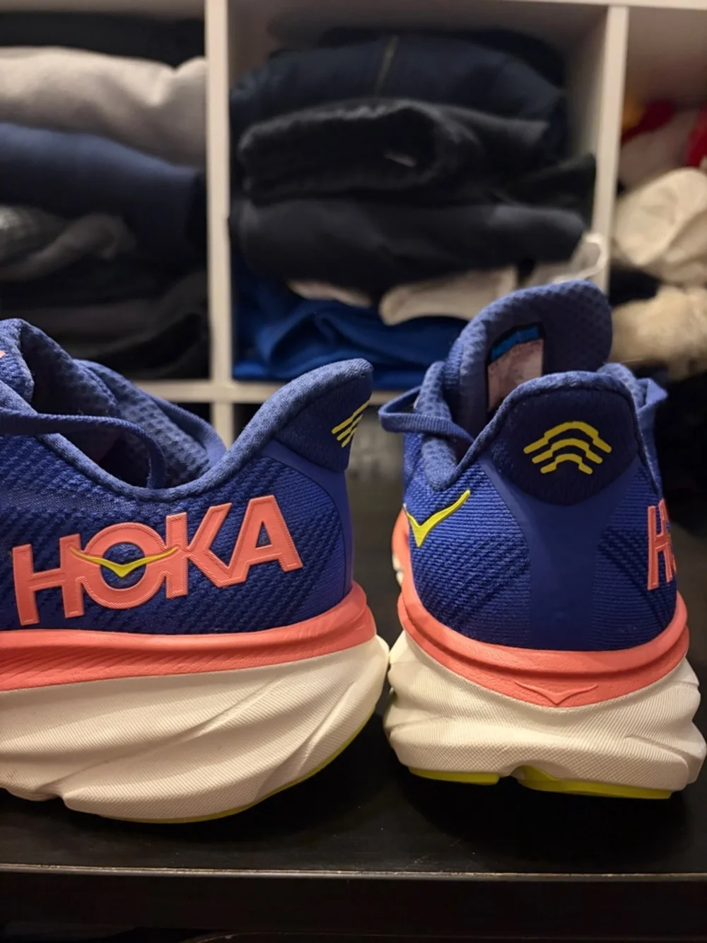Hoka One One Clifton 9 Evening Sky Coral Road Running Sneakers - Picture 3 of 8